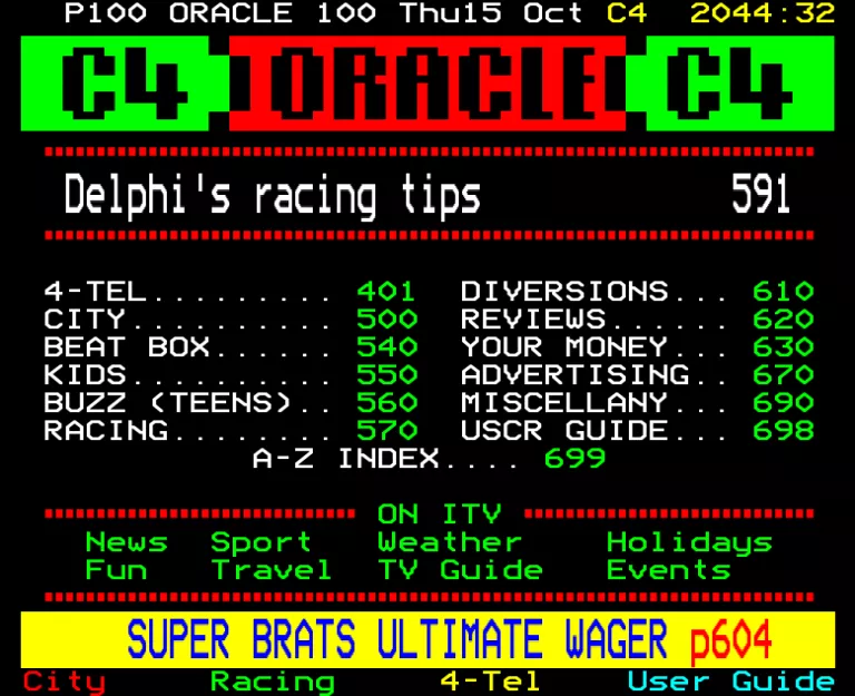 Channel Four from Thursday 15th October 1992