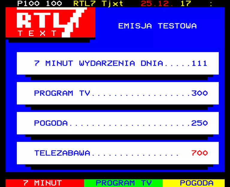 RTL7 (Poland) from Friday 25th December 1998