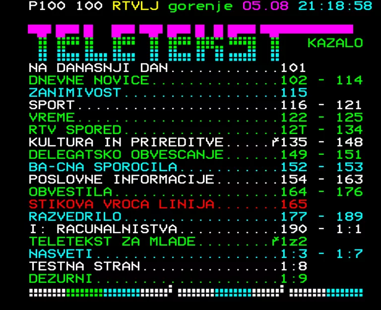 TV Ljubljana from Wednesday 5th August 1987