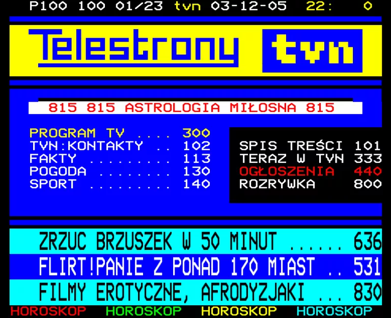 TVN from Saturday 3rd December 2005