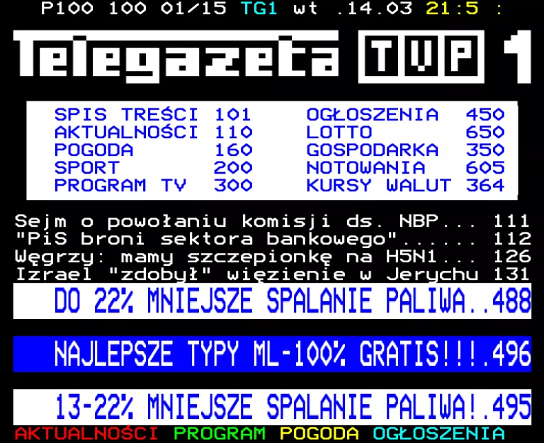 TVP1 from Tuesday 14th March 2006