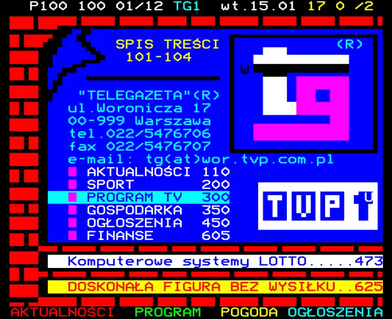 TVP1 from Tuesday 15th January 2002