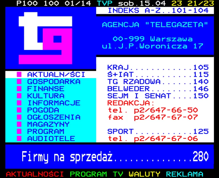 TVP2 from Saturday 15th April 1995