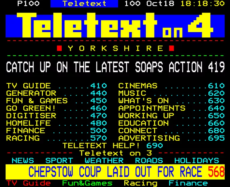 Channel Four from Monday 18th October 1993