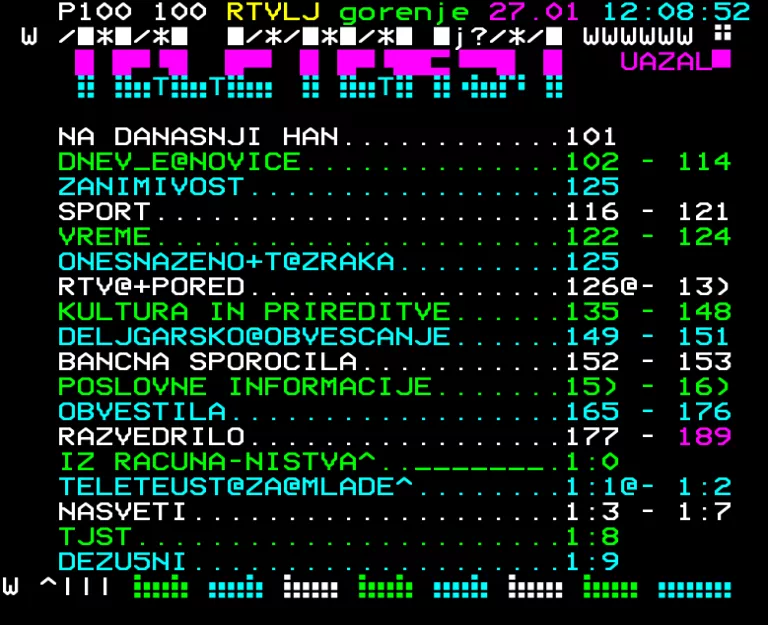 TV Ljubljana from Friday 27th January 1989