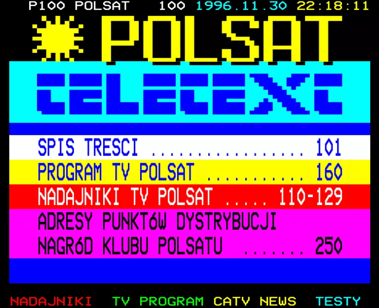 Polsat from Saturday 30th November 1996