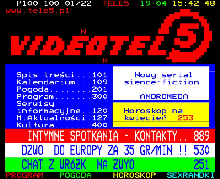 Tele5 (Poland) from Tuesday 19th April 2005