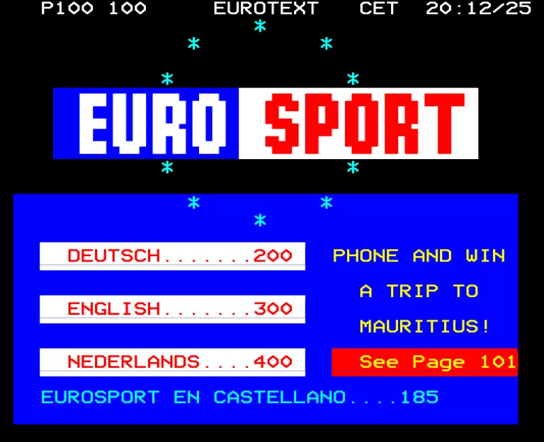 Eurosport from Friday 30th December 1994