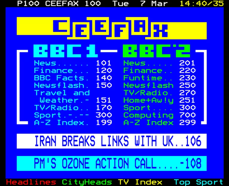 BBC1 from Tuesday 7th March 1989