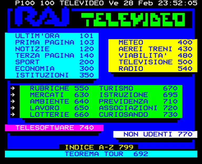 Rai 2 from Friday 28th February 1997
