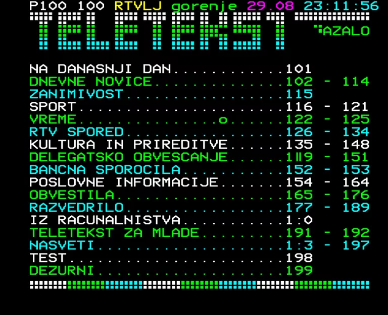 TV Ljubljana from Monday 29th August 1988