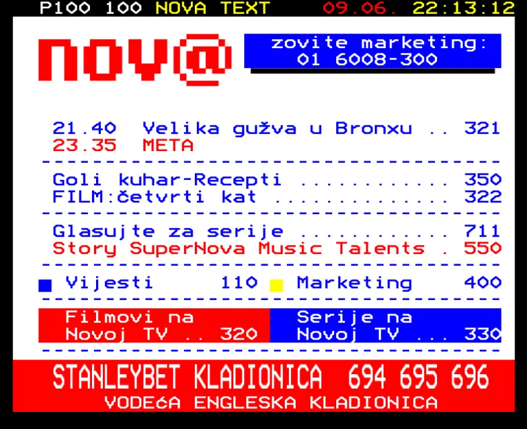 Nova TV from Monday 9th June 2003