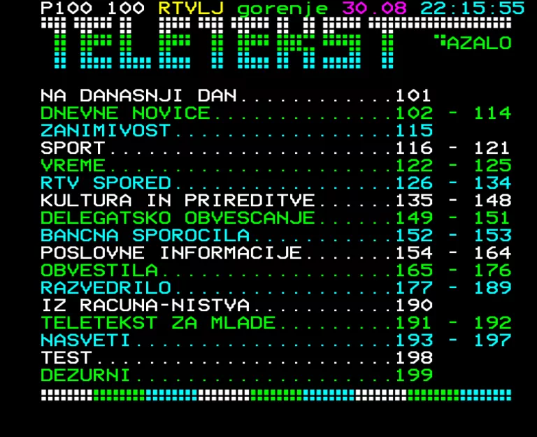 TV Ljubljana from Tuesday 30th August 1988