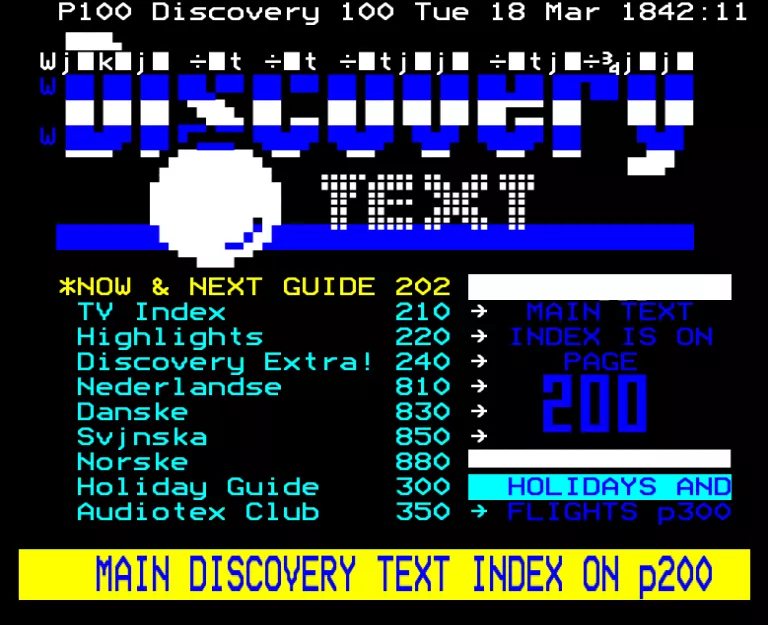 Discovery Channel from Tuesday 18th March 1997