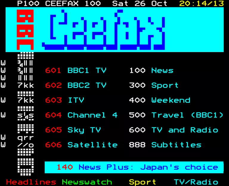 BBC2 from Saturday 26th October 1991