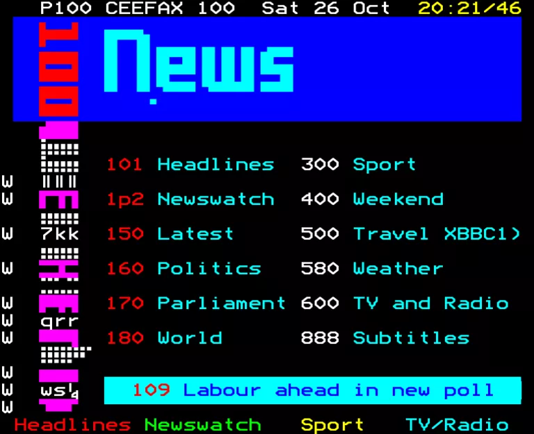 BBC2 from Saturday 26th October 1991