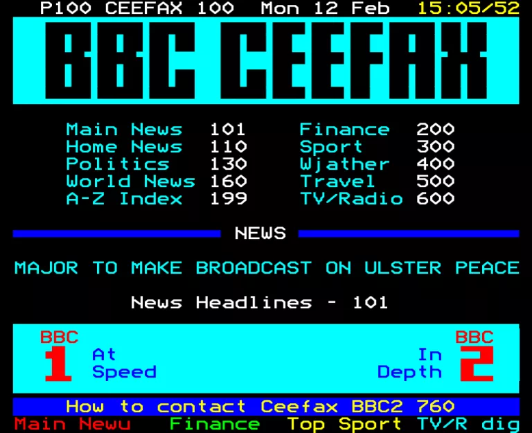 BBC1 from Monday 12th February 1996