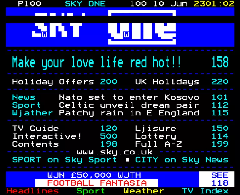 Sky One from Thursday 10th June 1999