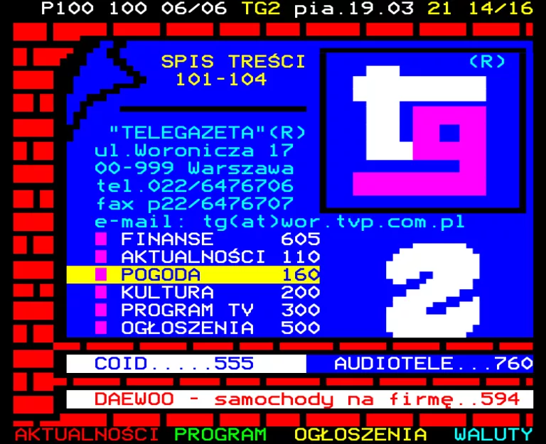TVP2 from Friday 19th March 1999