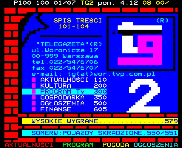 TVP2 from Monday 4th December 2000