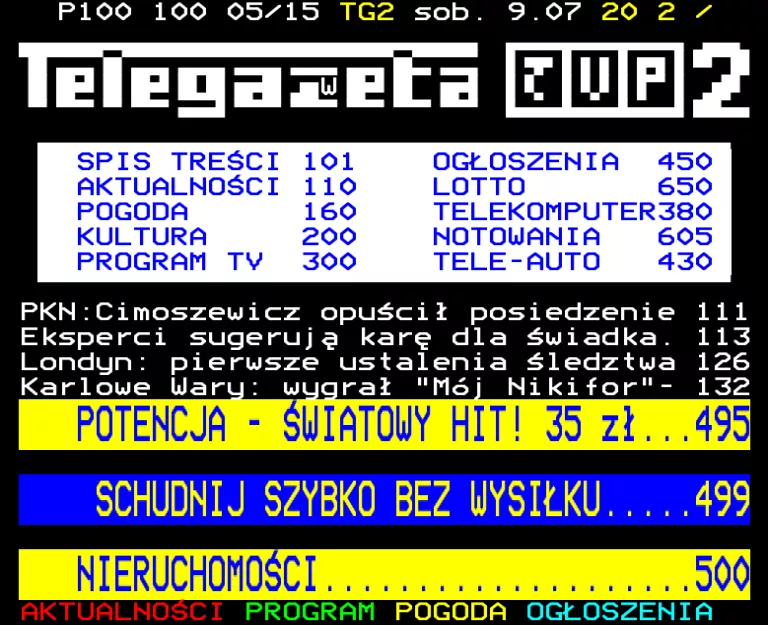 TVP2 from Saturday 9th July 2005