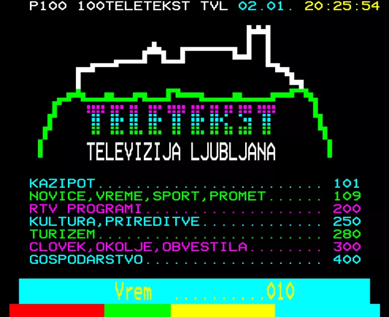 TV Ljubljana from Tuesday 2nd January 1990